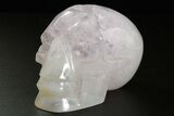 Realistic Polished Agate Skull with Amethyst Crystal Pocket #378659-2